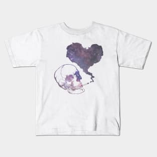 Smoking galaxy skull Kids T-Shirt